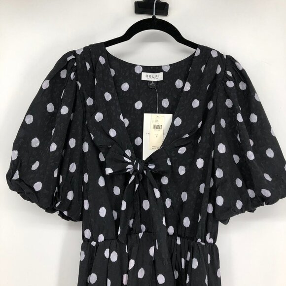 BNWT Delfi Collective x Anthropologie Black & White Polka Dot Midi Dress S - Picture 7 of 16